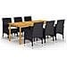 Set Mobili da Pranzo per Giardino 7 pz Nero - Foto miniatura 1