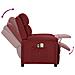 Poltrona Massaggiante Elettrica Rosso Vino In Tessuto - Foto miniatura 8