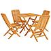 Set Da Pranzo Per Giardino 5 Pz In Legno Massello Di Teak - Foto miniatura 1