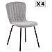 Pack 4 Sedie Lucky Rivestite In Tessuto Grigio Chiaro - Foto miniatura 1