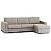 Divano Fisso Debora, Divano Ad Angolo, 100% Made In Italy, Sofà Soggiorno, Con Penisola Contenitore Reversibile, In Tessuto Imbottito, Con Braccioli Slim, Cm 260x95h90, Tortora - Foto miniatura 2