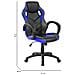 Sedia Da Gaming Caloundra, Poltrona Da Gaming Adulto, Sedia Da Scrivania, 66x61h104/114 Cm, Nero E Blu - Foto miniatura 2