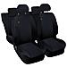 Coprisedili Auto Compatibili Per A3, Made In Italy, Set Di Copri Sedili Anteriori E Posteriori Con Copri Poggiatesta Incluso, Tessuto Poliestere, Colore - Nero \nero - Foto miniatura 1