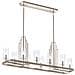 Lampadario Contemporaneo Kimrose Acciaio Nichel Lucido Vetro 10 Luci E14 - Foto miniatura 1