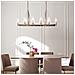 Lampadario Contemporaneo Kimrose Acciaio Nichel Lucido Vetro 10 Luci E14 - Foto miniatura 4