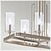 Lampadario Contemporaneo Kimrose Acciaio Nichel Lucido Vetro 10 Luci E14 - Foto miniatura 6