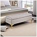 Panca Contenitore Fondo Letto Con Tessuto Vellutato E Gambe Dorate, 120x44x44.5cm, Grigio Chiaro - Foto miniatura 6