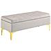 Panca Contenitore Fondo Letto Con Tessuto Vellutato E Gambe Dorate, 120x44x44.5cm, Grigio Chiaro - Foto miniatura 1