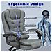 Sedia Ufficio Ergonomica, Sedie Da Scrivania Reclinabile, Con Braccioli Imbottiti, Altezza Regolabile, Rotelle Silenziose, Grigio - Foto miniatura 4