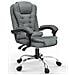 Sedia Ufficio Ergonomica, Sedie Da Scrivania Reclinabile, Con Braccioli Imbottiti, Altezza Regolabile, Rotelle Silenziose, Grigio - Foto miniatura 1