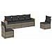 Set Divano Da Giardino 6 Pz Con Cuscini Grigio In Polyrattan - Foto miniatura 2
