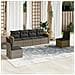 Set Divano Da Giardino 6 Pz Con Cuscini Grigio In Polyrattan - Foto miniatura 1