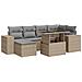 Set Divani Da Giardino 7 Pz Con Cuscini Beige In Polyrattan - Foto miniatura 2