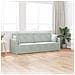 Divano Letto a Terra 2-in-1 Grigio Chiaro 213x144x60 cm Velluto - Foto miniatura 3
