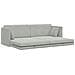 Divano Letto a Terra 2-in-1 Grigio Chiaro 213x144x60 cm Velluto - Foto miniatura 4