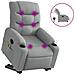 Poltrona Alzapersona Massaggi Elettrica Grigio Chiaro Tessuto - Foto miniatura 1