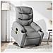 Poltrona Alzapersona Massaggi Elettrica Grigio Chiaro Tessuto - Foto miniatura 2