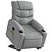 Poltrona Alzapersona Massaggi Elettrica Grigio Chiaro Tessuto - Foto miniatura 3