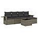 Set Divano da Giardino 6 pz con Cuscini Grigio in Polyrattan - Foto miniatura 1