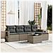 Set Divano da Giardino 6 pz con Cuscini Grigio in Polyrattan - Foto miniatura 2