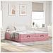 Struttura Letto Pouf con Materassi Rosa 180x200 cm Velluto - Foto miniatura 3