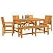 Set da Pranzo per Giardino 6 pcs Marrone 150 x 90 x 74 cm - Foto miniatura 3