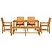 Set da Pranzo per Giardino 6 pcs Marrone 150 x 90 x 74 cm - Foto miniatura 8