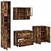 Set di mobili per il bagno 4 pcs Rovere fumo 30 x 35 x 192 cm - Foto miniatura 1