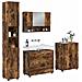Set di mobili per il bagno 4 pcs Rovere fumo 30 x 35 x 192 cm - Foto miniatura 3