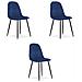 DAPI CHAIR Sedie ergonomiche moderne in velluto blu navy x3 - Foto miniatura 1