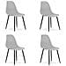 Sedia WAT grigio / gambe nere x 4 - Foto miniatura 1