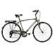 Bici Da Uomo City Bike Telaio In Alluminio Bicicletta Misura 28 Linea Ego Cambio 6v Ego6v Completa Di Accessori E Luci A Led - 57 Titanio Verde Lime - Foto miniatura 1