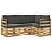 Set divani 4 pcs Bianco e Antracite 185,5 x 126,5 x 73 cm - Foto miniatura 1