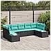 Set Divano da Giardino 7 pz Nero polyrattan - Foto miniatura 4