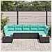 Set Divano da Giardino 7 pz Nero polyrattan - Foto miniatura 5