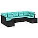 Set Divano da Giardino 7 pz Nero polyrattan - Foto miniatura 1