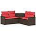 Set di divani 5 pz Marrone e Rosso Rattan sintetico e Acciaio - Foto miniatura 1