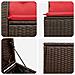 Set di divani 5 pz Marrone e Rosso Rattan sintetico e Acciaio - Foto miniatura 8