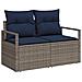 Set di divani 6 pz Grigio e Blu Navy Rattan sintetico e Acciaio - Foto miniatura 6