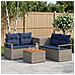 Set di divani 6 pz Grigio e Blu Navy Rattan sintetico e Acciaio - Foto miniatura 7