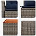 Set di divani 6 pz Grigio e Blu Navy Rattan sintetico e Acciaio - Foto miniatura 8