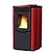 Stufa a Pellet Rosy Rivestimento in Acciaio e Top in Maiolica Potenza Termica Nominale 5 kW Colore Bordeaux - Foto miniatura 3