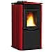 Stufa a Pellet Rosy Rivestimento in Acciaio e Top in Maiolica Potenza Termica Nominale 5 kW Colore Bordeaux - Foto miniatura 1