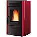 Stufa a Pellet Dorina Rivestimento in Acciaio Potenza Termica 6.2 KW Colore Bordeaux - Foto miniatura 3