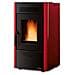 Stufa a Pellet Dorina Rivestimento in Acciaio Potenza Termica 6.2 KW Colore Bordeaux - Foto miniatura 1
