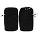 Custodia Smartphone Cintura Universale Doppia Tasca Nylon Spesso Nero - Foto miniatura 6