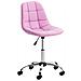 Sedia Ufficio Emil in Similpelle Trapuntata - Poltroncina da Scrivania con Ruote Antiattrito I Sgabello da Scrivania con Schienale I Poltrona Girevole Regolabile Rosa - Foto miniatura 1