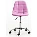 Sedia Ufficio Emil in Similpelle Trapuntata - Poltroncina da Scrivania con Ruote Antiattrito I Sgabello da Scrivania con Schienale I Poltrona Girevole Regolabile Rosa - Foto miniatura 2