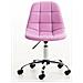 Sedia Ufficio Emil in Similpelle Trapuntata - Poltroncina da Scrivania con Ruote Antiattrito I Sgabello da Scrivania con Schienale I Poltrona Girevole Regolabile Rosa - Foto miniatura 5