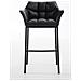 Sgabello Alto Bar DAMASO in Similpelle - Sedia Sgabello con Braccioli e Schienale Imbottiti e Poggiapiedi l Sgabello Fisso Bar Cucina Pub in Acciaio - H 83 cm Nero Nero - Foto miniatura 2